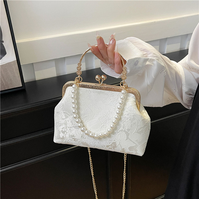 Wallet Chain Bag - Vintage Klassieke Kanten Tas Parel Avondtassen
