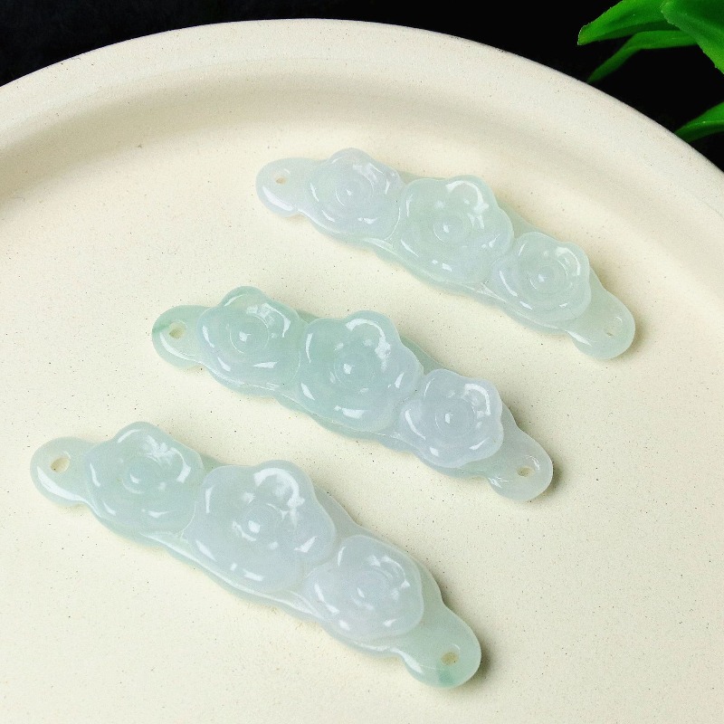 Women Accessories For Gift - 1pc Natuurlijke Jadeïet Smaragd Bloem Handkaart