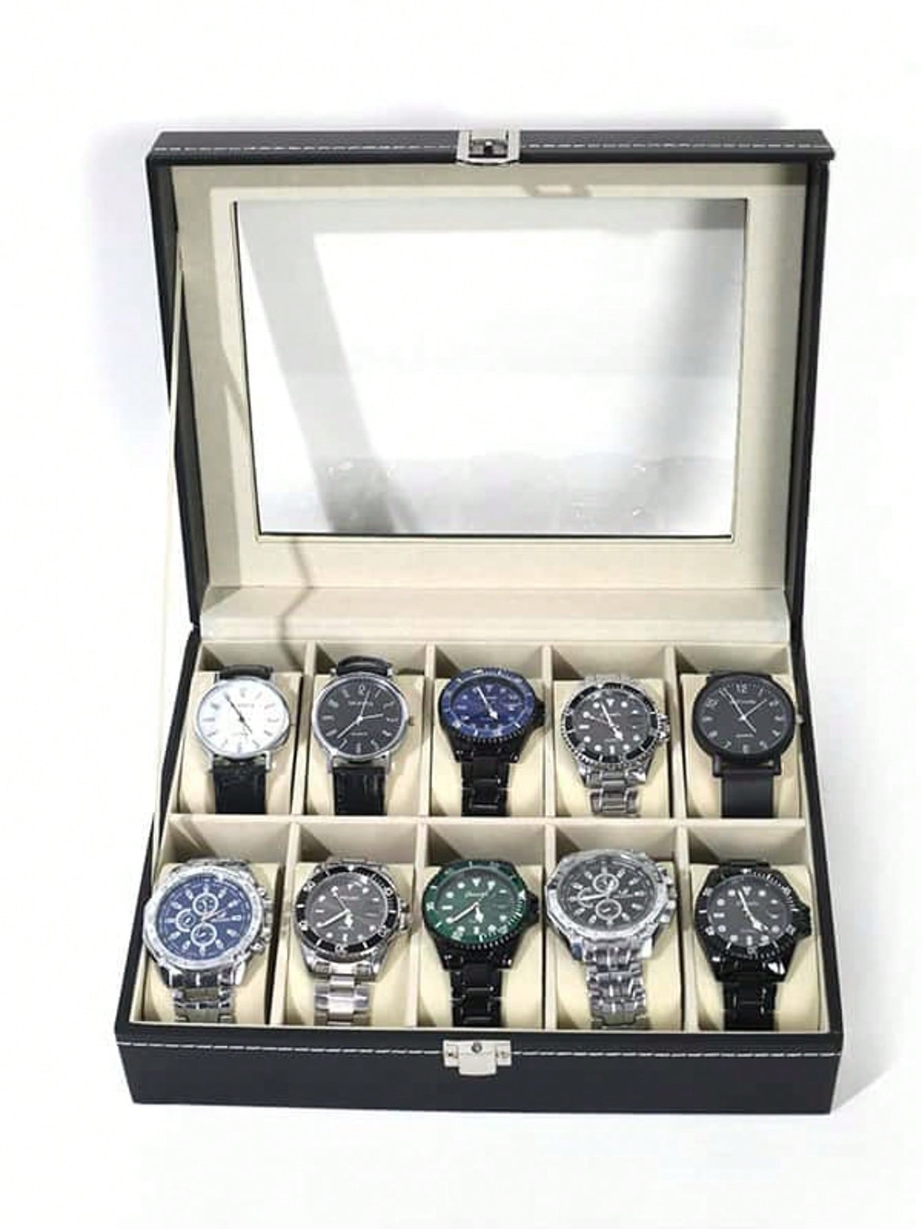 Women Accessories Gift Box - Leren horlogedoos met slot, grote capaciteit