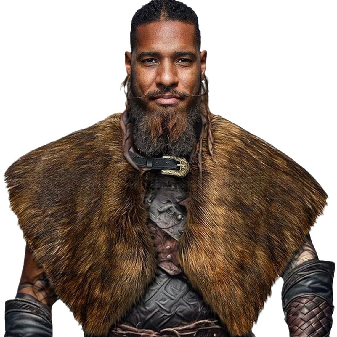 Women'S Viking Accessories - Bontkraag Winterkleding Koning Warrior Mantel Viking