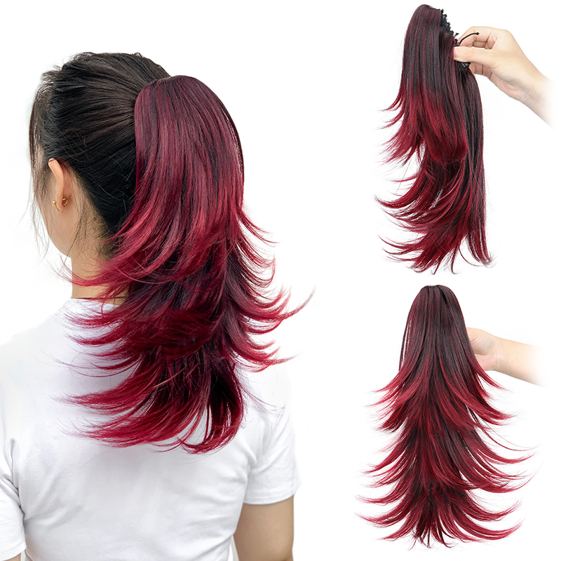 14 inch synthetisch kort krull - Hair Claw Clip Set recensie en prijs