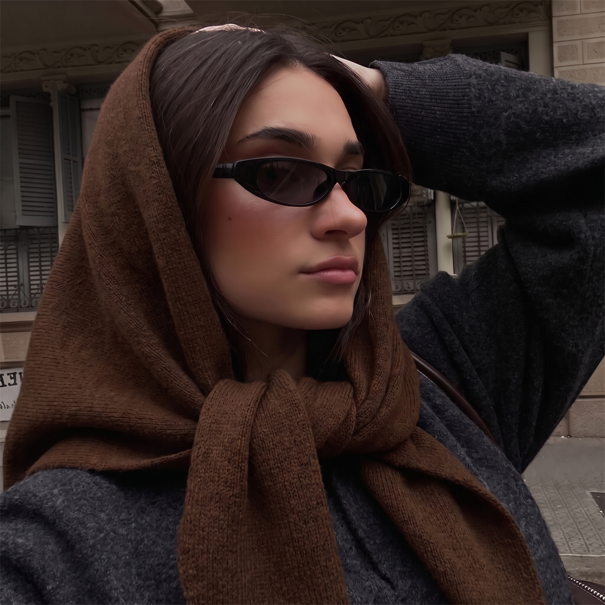 Warme gebreide driehoekige oms - Women'S Winter Accessories Set recensie en prijs