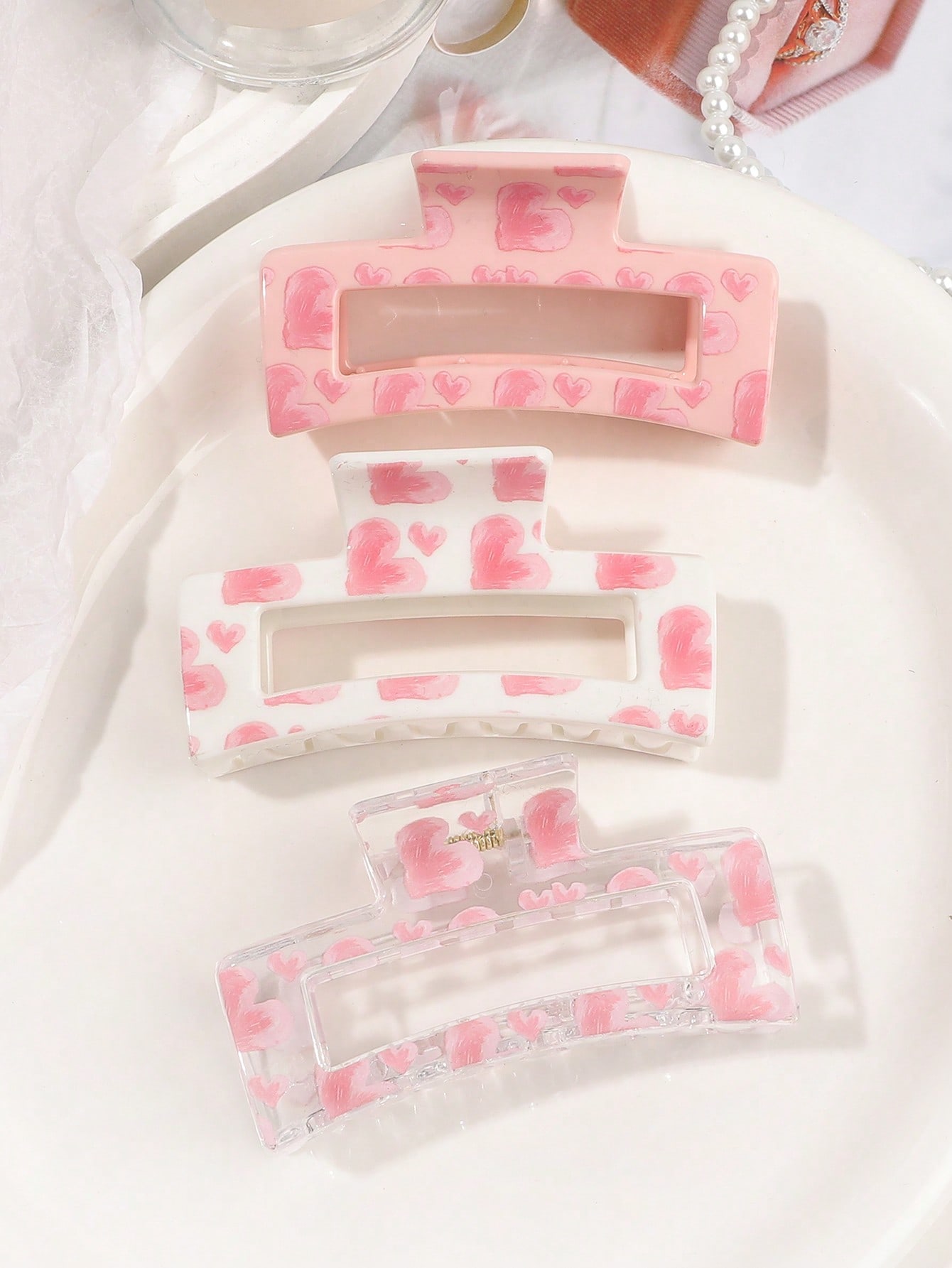3 Stuks Roze Liefde Print Haar - Hair Claw Clip Set recensie en prijs