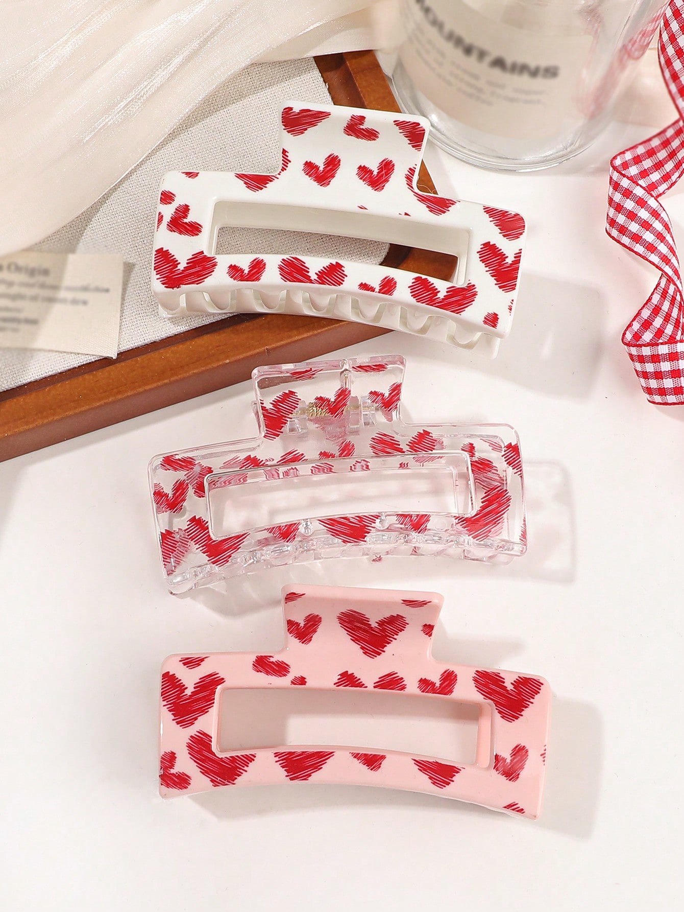 3 Stuks Roze Liefde Print Haar - Hair Claw Clip Set recensie en prijs